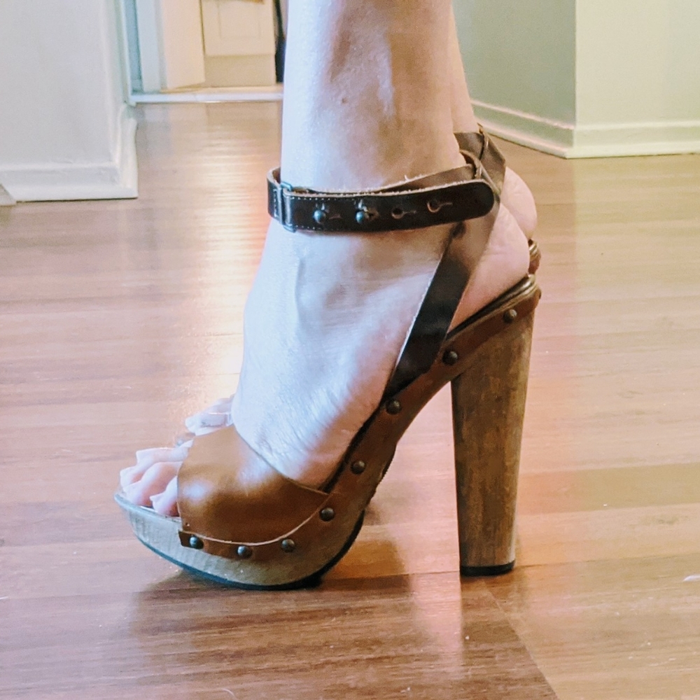 DIESEL wooden bottom sandals